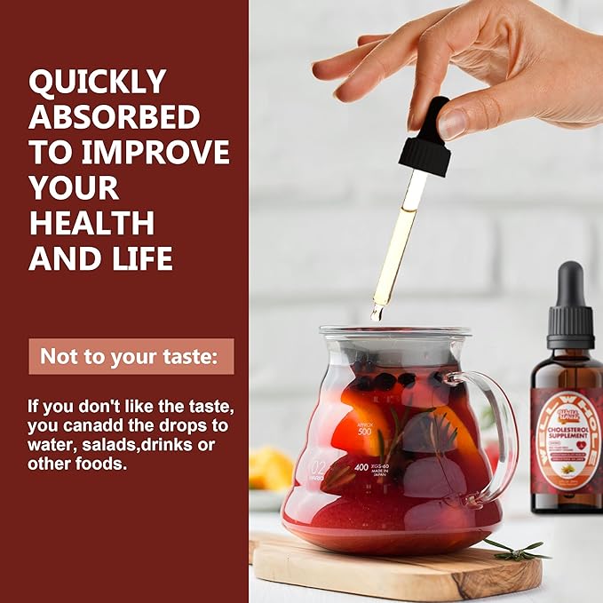 Cholesterol Support Liquid Drops | Plant Sterols & Red Yeast Rice Tincture | Bergamot & Guggul Extract | Heart Health Formula with Enhanced Absorption | Vegan, Non-GMO, 2 Fl Oz