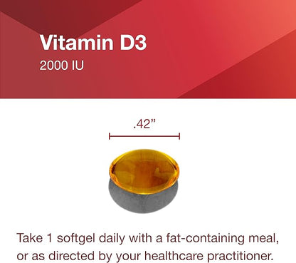 Protocol Vitamin D3 2,000 IU - Immune Support, Healthy Bones and Teeth - 120 Softgels