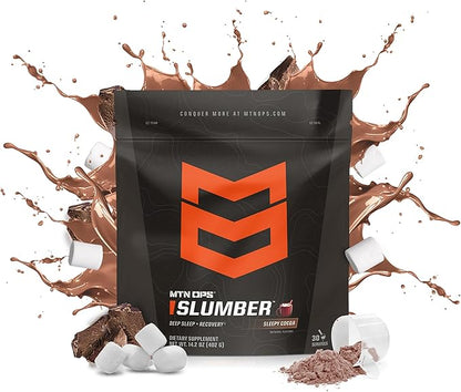 MTN OPS Slumber Sleep Aid for Muscle Recovery & Deep Sleep, Sleepy Cocoa Sleep Support Powder Drink Mix, 30 Servings