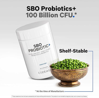 Codeage SBO Probiotics, 100 Billion CFUs Per Serving, Multi Strain Soil Based Organisms Blend and Organic Fermented Botanical Blend, Shelf-Stable, 90 Capsules