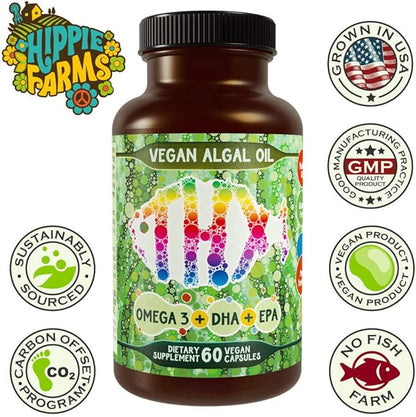 Vegan Omega 3 Algae Oil with DHA EPA The Fish-Less Oil Blend