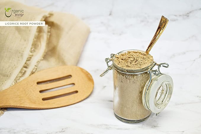 Organic Way Licorice Root Powder (Glycyrrhiza Glabra) - Herbal Tea | Kosher & USDA Certified | Vegan, Non-GMO & Gluten Free | Tested for Heavy Metal and Purity | 100% Raw from India (1LBS / 16Oz)