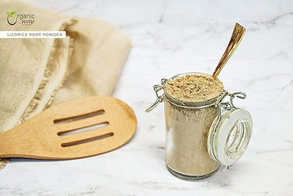 Organic Way Licorice Root Powder (Glycyrrhiza Glabra) - Herbal Tea | Kosher & USDA Certified | Vegan, Non-GMO & Gluten Free | Tested for Heavy Metal and Purity | 100% Raw from India (1LBS / 16Oz)