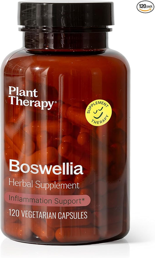 Plant Therapy Boswellia Herbal Supplement Capsules, Supports Joint Flexibility and Comfort, Soothes Discomfort, Promotes Clear, Healthy Skin, 120 Vegetarian Capsules (4 Month Supply), Made in The USA