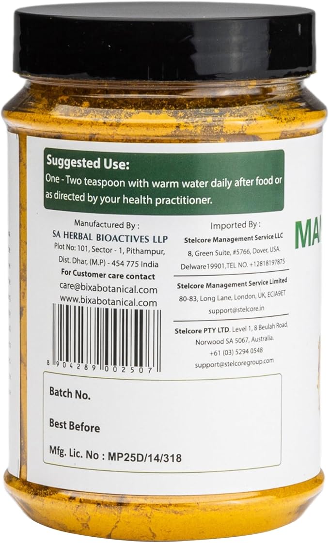 bixa BOTANICAL Mango Ginger Root Powder | Curcuma Amada | Ambehaldi ǀ Ayurvedic Herbal Supplement | 200 Grams / 7 OZ | Gluten Free, Non-GMO, Steam Treated, Vegan, 100% Pure.