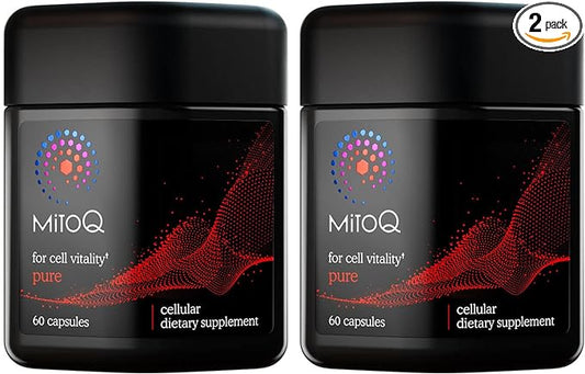 MitoQ Pure Advanced Mitochondria Supplement Superior Bioavailability to CoQ10 | Reduces Free Radical Damage for Healthy Aging, Metabolism, Heart Health, Energy, Strength & Mobility