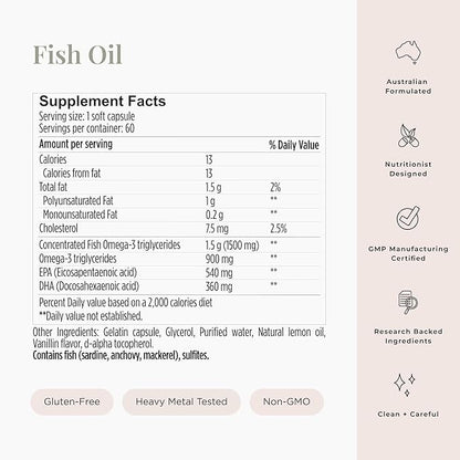 JSHealth High Strength Omega-3 Fish Oil | Wild-Caught, Friend of The Sea Certified, 60 Capsules