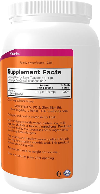 NOW Foods Supplements, Vitamin C Crystals (Ascorbic Acid), Antioxidant Protection*, 3-Pound
