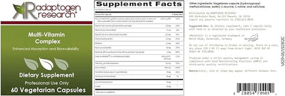 Multi-Vitamin Complex | Once Daily Multivitamin Supplement with Folate as Metafolin L-5-MTHF B12 as Methylcobalamin Vitamin A C D3 and more| Enhanced Absorption & Bioavailability | 60 Vegetarian Caps