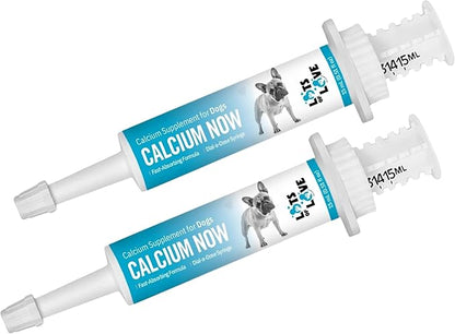 Calcium Now - Oral Calcium for Whelping Dogs - (15 ml Paste, Vanilla) (Pack of 2) - Calcium Supplement for Dog - Breeders Friendly Calcium for Dogs - Lots of Love Pet Products