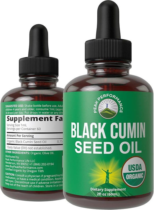 USDA Organic Black Seed Oil Liquid Drops Supplement. Vegan Black Cumin Seed Oil For Women & Men. Zero Sugar, Non Bitter. For Immune, Digestive + Respiratory Support. High Bioavailability, Gluten Free