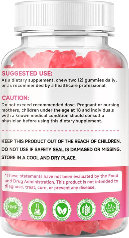 2 Pack Calcium Citrate Gummies 1000mg w/Vitamin D3, High Absorption Calcium Gummies for Women & Men, Plus Magnesium, Potassium, Zinc for Muscle & Immune, Raspberry Flavor, 120 Count