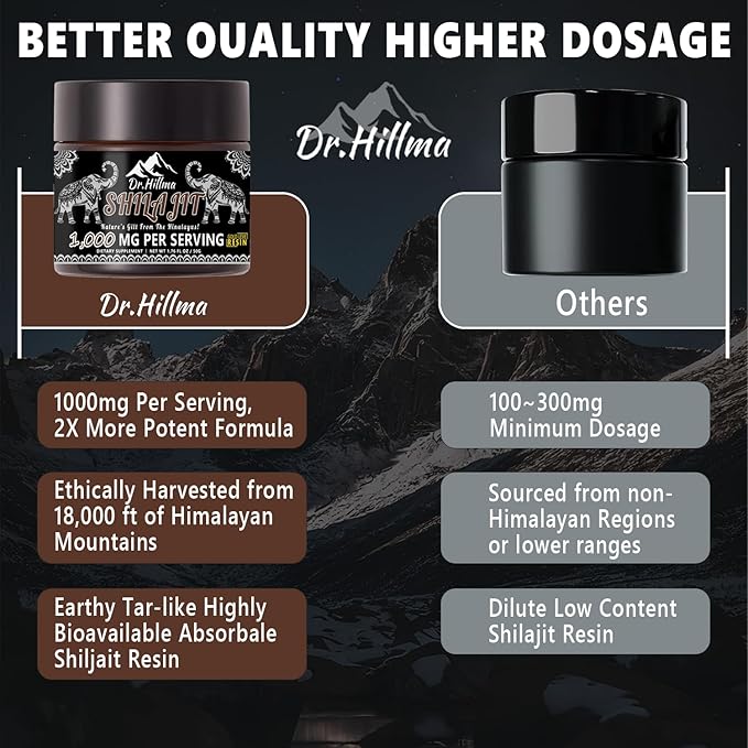 Shilajit Pure Himalayan Organic1000 MG Pure Shilajit Natural Resin Gold Grade Shilajit Resin with 85+ Plant-Derived Trace Minerals and Fulvic Acid, Energy & Immune Suport for Men and Women(50 Grams)