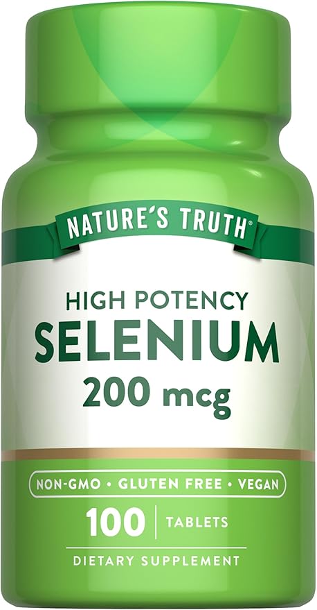 Nature's Truth Selenium 200mcg | 100 Tablets | High Potency | Vegan, Non-GMO & Gluten Free Supplement