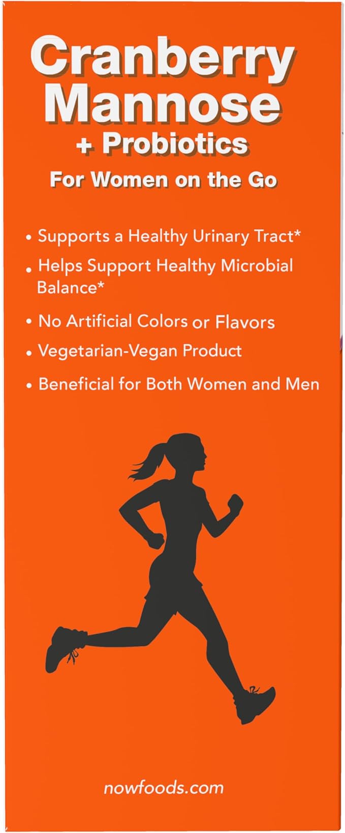 NOW Supplements, Cranberry Mannose + Probiotics with a blend of 10 Probiotic Bacterial Strains, 24/Box