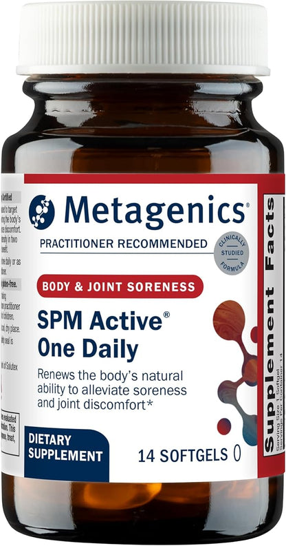 Metagenics SPM Active One Daily - Joint Soreness Supplement* - Encourages Soothing Relief* - Features Next Generation Omega Fish Oil - Non-GMO & Gluten-Free - 14 Softgels