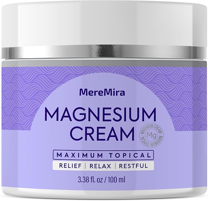 Magnesium Cream for Sleep & Muscle Relief: Topical Night Calming & Deep Relaxation Lotion - Restless Cramps Leg & Joint Care Lotion - Lavender 3.38 Fl. Oz.