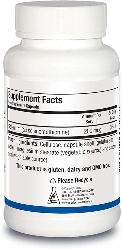 Biotics Research Selenomethionine – High Potency Selenium, Thyroid Gland Function, DNA Production, Cognitive Health, Potent Antioxidant. 90 Capsules