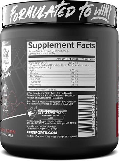 EFX Sports Training Ground EAA | Essential Amino Acids Supplement | Energy & Protein Synthesis | Pre, Intra, or Post Workout | 40 Servings (Cherry Bomb)