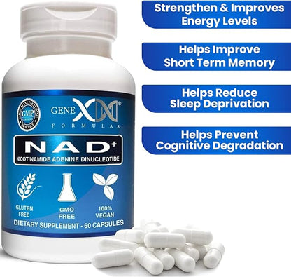 Genex Formulas NAD+ 250mg Serving 60 Capsules Nicotinamide Adenine Dinucleotide (Actual NAD+ Not a Precursor) (3)