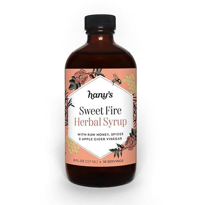 Hany's Harvest Sweet Fire Herbal Syrup – 8 fl oz | All-Natural Wellness Tonic, Apple Cider Vinegar, Raw Honey | Non-GMO, Gluten-Free, Handcrafted
