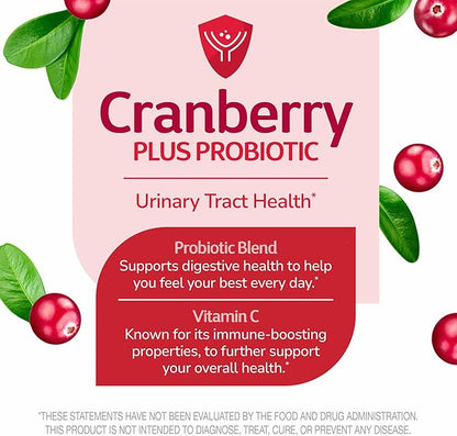 21st Century Cranberry Plus Probiotic Tablets, 60 Count