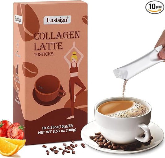 Collagen Protein Coffee Powder, 10gx10 Packs, Instant Coffee, Organic Protein Coffee, Superboost Supplement (100g)
