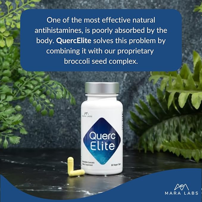 Mara Labs QuercElite Bioavailable Quercetin | 250 mg Quercetin and 250 mg Broccoli Seed Complex | 60 Vegan Capsules
