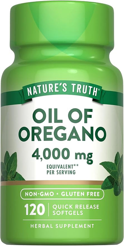 Nature's Truth Oil of Oregano Softgels | 4000 mg | 120 Count | Non-GMO & Gluten Free Herbal Supplement