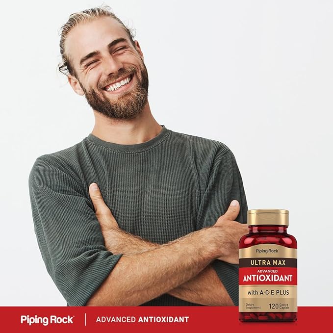 Piping Rock Antioxidant Supplements 120 Caplets | Advanced Formula for Men and Women | with Vitamin A, C, E | Ultra Max Complex | Non-GMO, Gluten Free