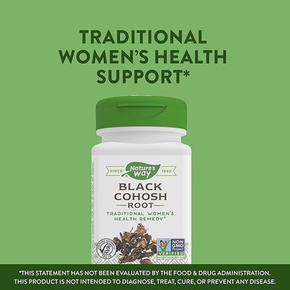 Nature's Way Black Cohosh Root, Traditional Women's Health Remedy*, 540 mg, 100 Vegan Capsules (Pack of 2)