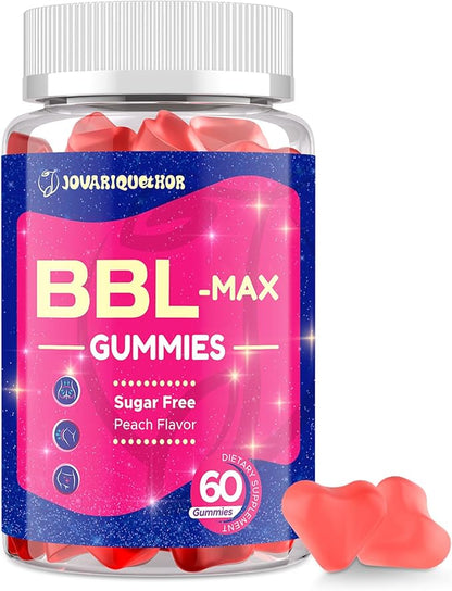 Booty Gummies for Women - BBL Gummies with Multivitamins and Herbal Extracts - Peach Flavor - 60 Count