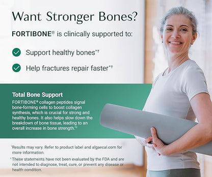 ALGAECAL Collagen: 4 Clinically-Supported Peptides VERISOL®, FORTIGEL®, UC-II®, FORTIBONE®, Anti-Aging Hydrolyzed Collagen Powder, 30 Servings, Made in USA