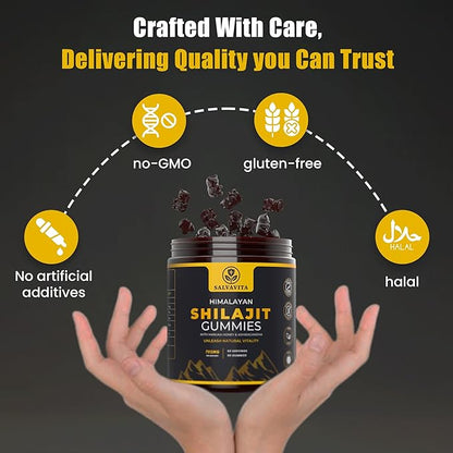 Shilajit Gummies | Organic Himalayan Shilajit with Ashwagandha, Pomegranate & Manuka Honey | Delicious Chewables Gummies for Men & Women