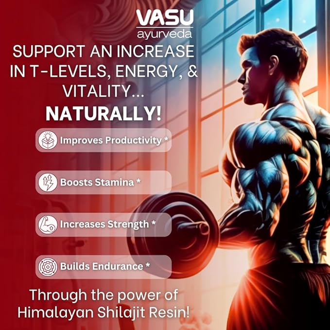 VASU Ayurveda Himalayan Shilajit Resin 400mg – Lab Tested Natural Energy Booster with Fulvic Acid & 85+ Trace Minerals – Pure Shilajit for Men & Women – 100 Days Supply for Strength & Stamina (2-Pack)