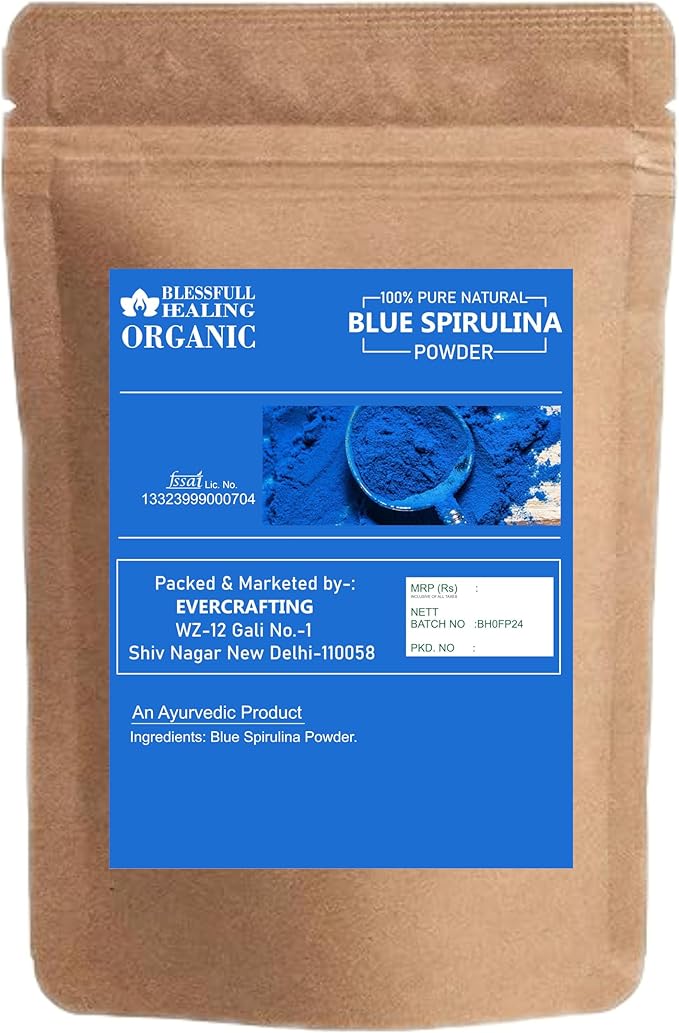 Organic Blue Spirulina Powder 100% Pure Natural 2 oz / 60 Gram
