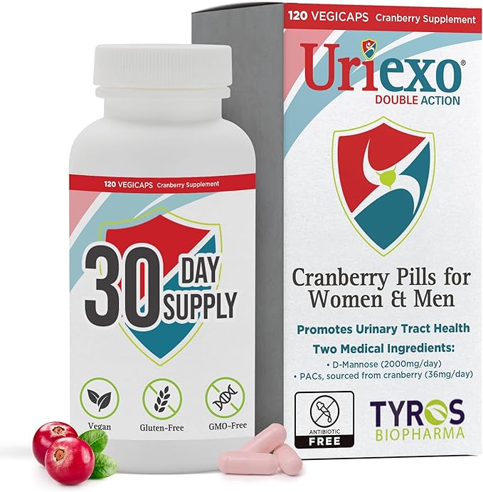 Double Action Cranberry Capsules – Urinary Tract Supplement for Women and Men, Supports Urinary Health – Experience The Benefits for Wellness and Confidence