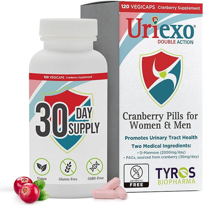 Double Action Cranberry Capsules – Urinary Tract Supplement for Women and Men, Supports Urinary Health – Experience The Benefits for Wellness and Confidence