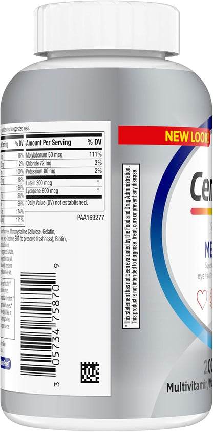 Centrum Silver Men's 50+ Multivitamin with Vitamin D3, B-Vitamins, Zinc for Memory and Cognition - 200 Tablets