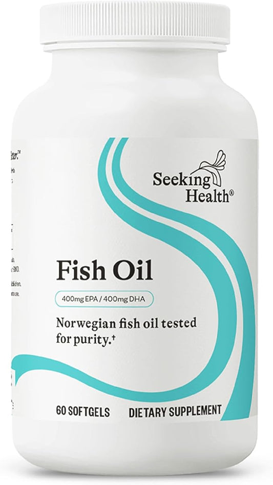 Seeking Health Optimal Fish Oil, Omega-3 Fatty Acids, Provides 900 mg EPA and DHA, Supports Joint, Heart, and Brain Health, Gelatin Softgels (120 softgels)*