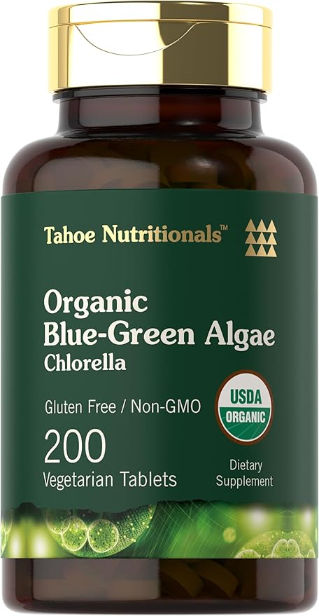 Carlyle Chlorella Blue Green Algae 250mg | 200 Tablets | Vegetarian, Non-GMO, Gluten Free Supplement | Tahoe Nutritionals