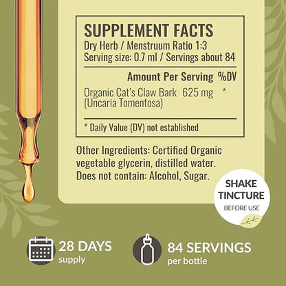 Herbamama Liquid Drops Kit - Bundle of Cat's Claw Extract 2 fl oz and Lemon Balm Tincture 2 fl oz - Vegan Herbal Supplement Liquid Extract - Non GMO, Sugar & Alcohol-Free - 2 Pack