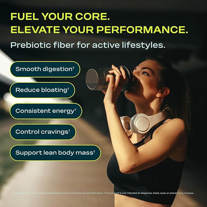 Fiber Powder Supplement with 5 Strains - Daily Prebiotic Blend - Supports Gut Health, Bloating, Regular Digestion & Sustained Energy - 6g Fiber per Serving, Sugar Free, Unflavored - 30 Servings