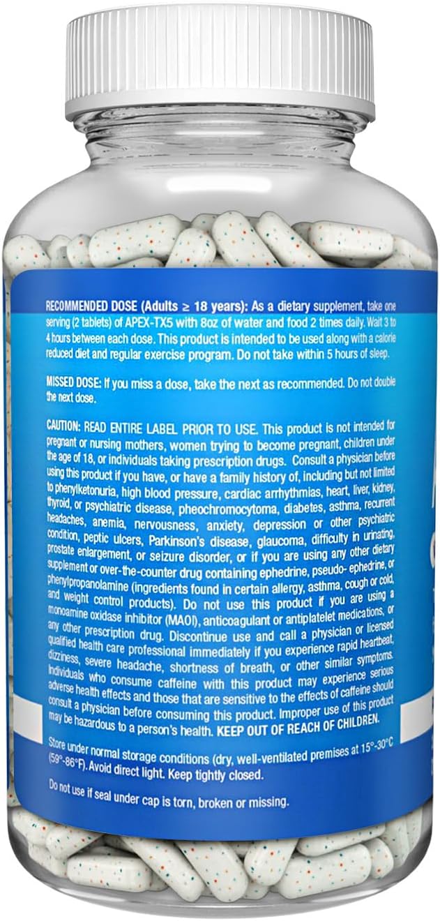 Weight Management Dietary Supplement 120 White Blue Red Speck Tablets Manufactured in the USA Highest Professional Quality