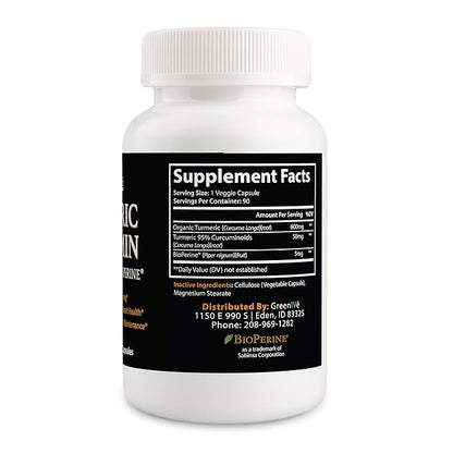 GreenIVe Turmeric Curcumin with BioPerine 90 Capsules with Curcumin 46X Higher Absorption
