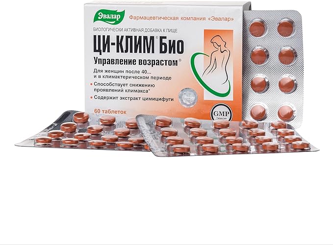 Evalar Black Cohosh Cimicifuga Herbal Extract Siberian Ci-Klim Vegan 60 Tabs