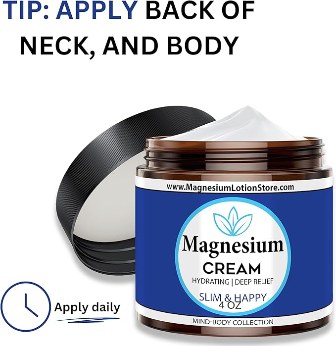 Magnesium Cream with Slim and Happy Scent – Hydrating & Cheerful Aroma, 4oz USA Made