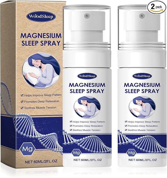2Pcs Magnesium Oil Spray-Pure & Organic Natural Magnesium Oil Bottle,Skin & Body Natural Magnesium Oil Spray,Magnesium Oil Spray for Soothing Relief & Relaxation and Better Sleep
