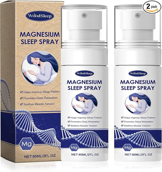 2Pcs Magnesium Oil Spray-Pure & Organic Natural Magnesium Oil Bottle,Skin & Body Natural Magnesium Oil Spray,Magnesium Oil Spray for Soothing Relief & Relaxation and Better Sleep