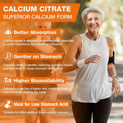 Calcium Citrate with Vitamin D3, K2, 1200mg Calcium Gummies with Magnesium Zinc, Extra Absorption Calcium Supplements for Women & Men Bone, Muscle & Immune Support, Fuit Flavor 120 Chewable Gummies